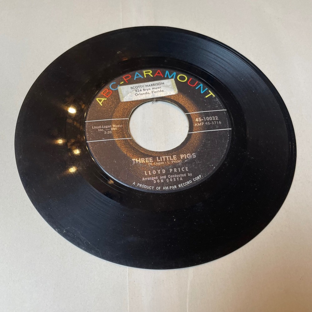 Lloyd Price Three Little Pigs Im Gonna Get Married 45 RPM Record ABC Paramount